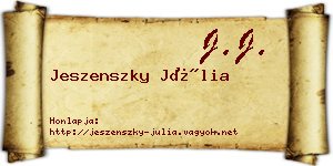 Jeszenszky Júlia névjegykártya